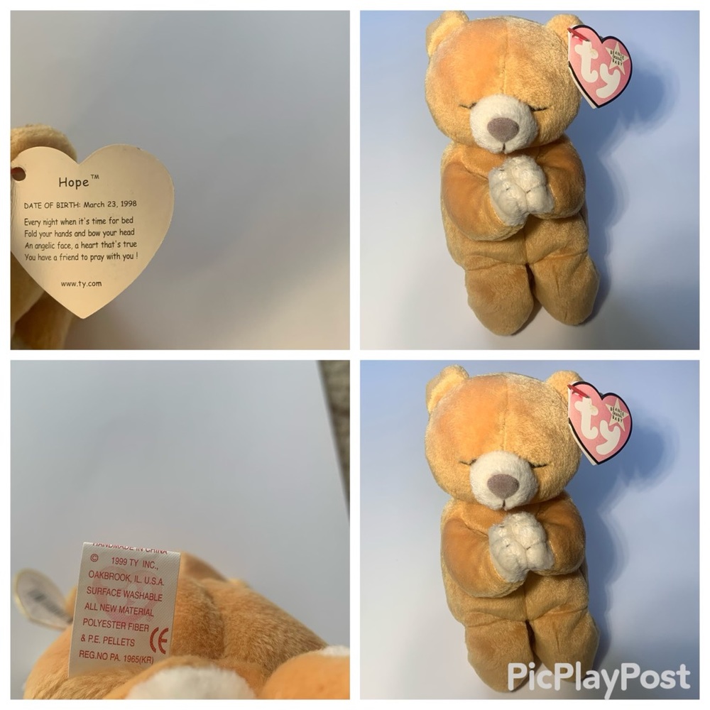 Beanie baby Name Halo,Color brown and white